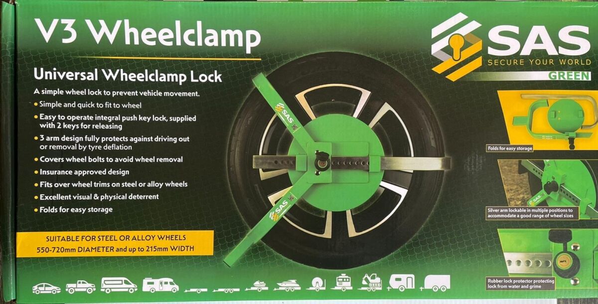 Green SAS V3 Wheelclamp Lock V135795