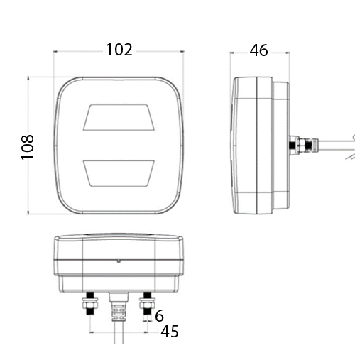 10-30V LED GLO Square Combination Lamp - Image 3