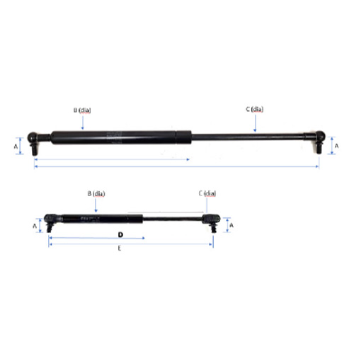 Ramp Gas Spring 400N Brian James A2/A4 - Image 2