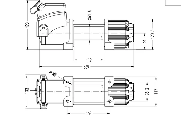 4500 lbs 12v Electric Winch with Synthetic Rope - Image 3