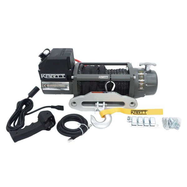 9500 lbs 12v Electric Winch Synthetic Rope - Image 5